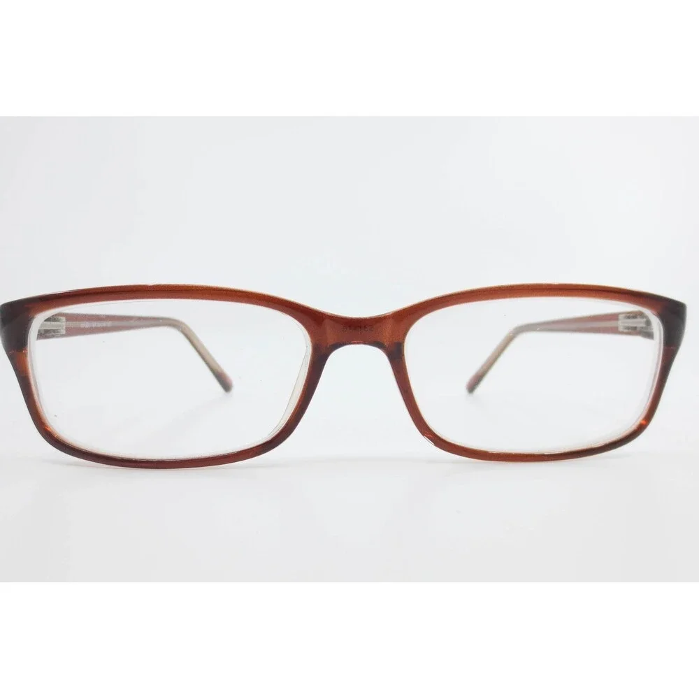 WP3001 BR Brown Rectangular Eyeglass Frames 53-16-135 Full Rim Glasses